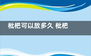 枇杷可以放多久 枇杷可以存放多长时间(枇杷放多久会长虫)